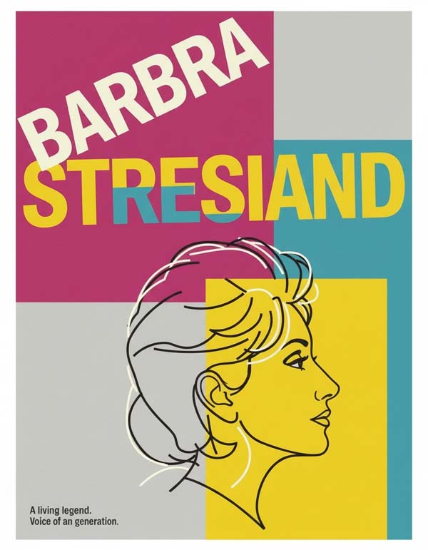 Barbra Streisand reimagined minimalist actor portrait