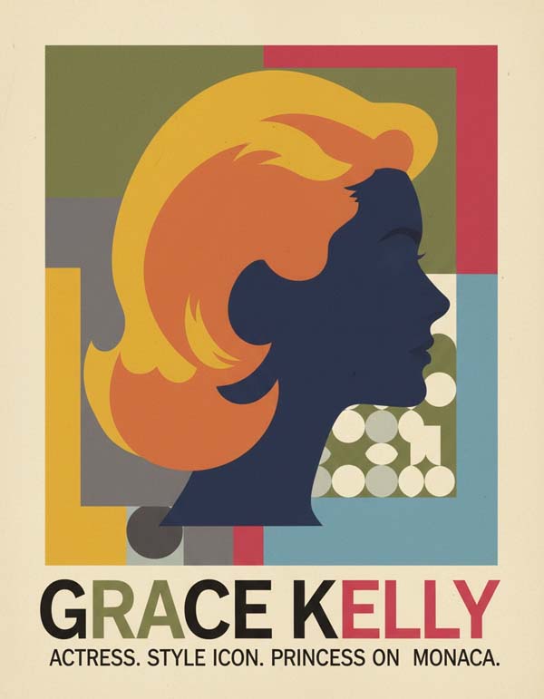 Grace Kelly reimagined minimalist actor portrait