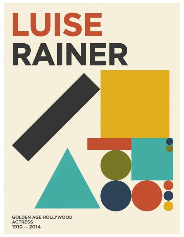 Luise Rainer reimagined minimalist actor portrait