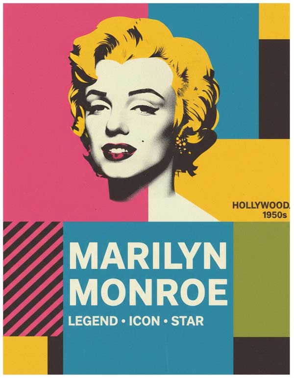 Marilyn Monroe reimagined minimalist actor portrait