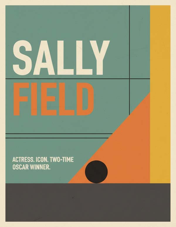 Sally Field reimagined minimalist actor portrait