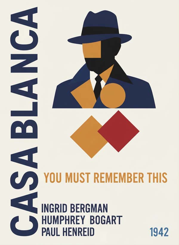 Casablanca (1942) reimagined minimalist movie poster