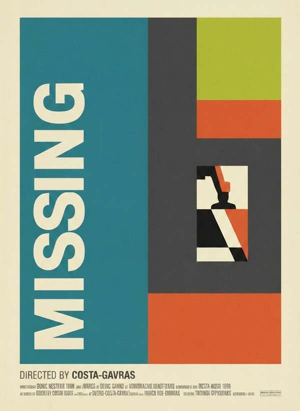 Missing (1982) reimagined minimalist movie poster