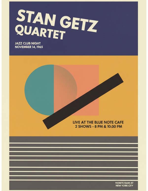 Stan Getz reimagined jazz musician portrait