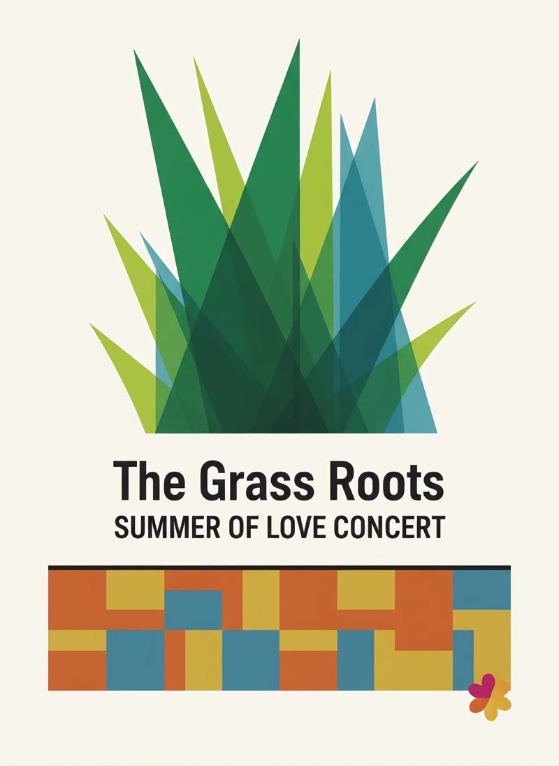 The Grass Roots reimagined rock musician portrait